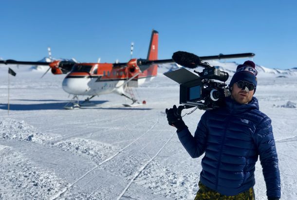 Filmoptagelser på Antarktis og Sydpolen